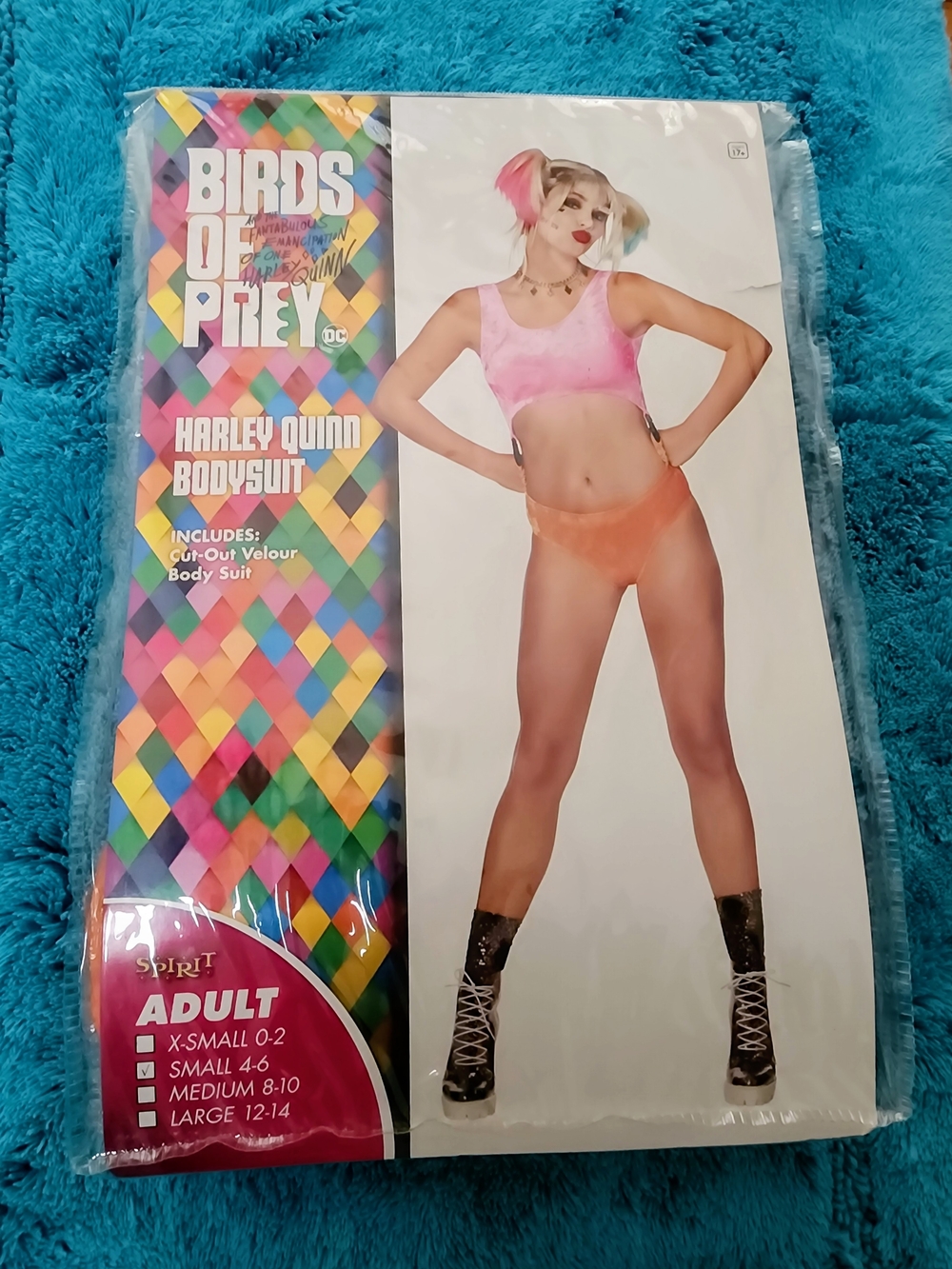 Harley Quinn Bodysuit Costume Top and Bottom - Pink & Orange Halloween